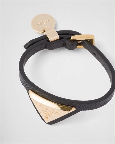 Saffiano leather and metal bracelet 